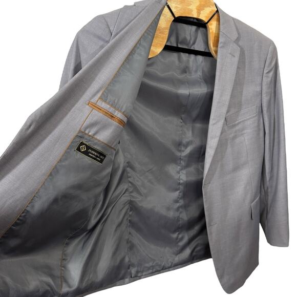 Pierre Loren Edward Blazer Men’s Size 46R Silver Gray Two Button Career Jacket - Picture 4 of 13